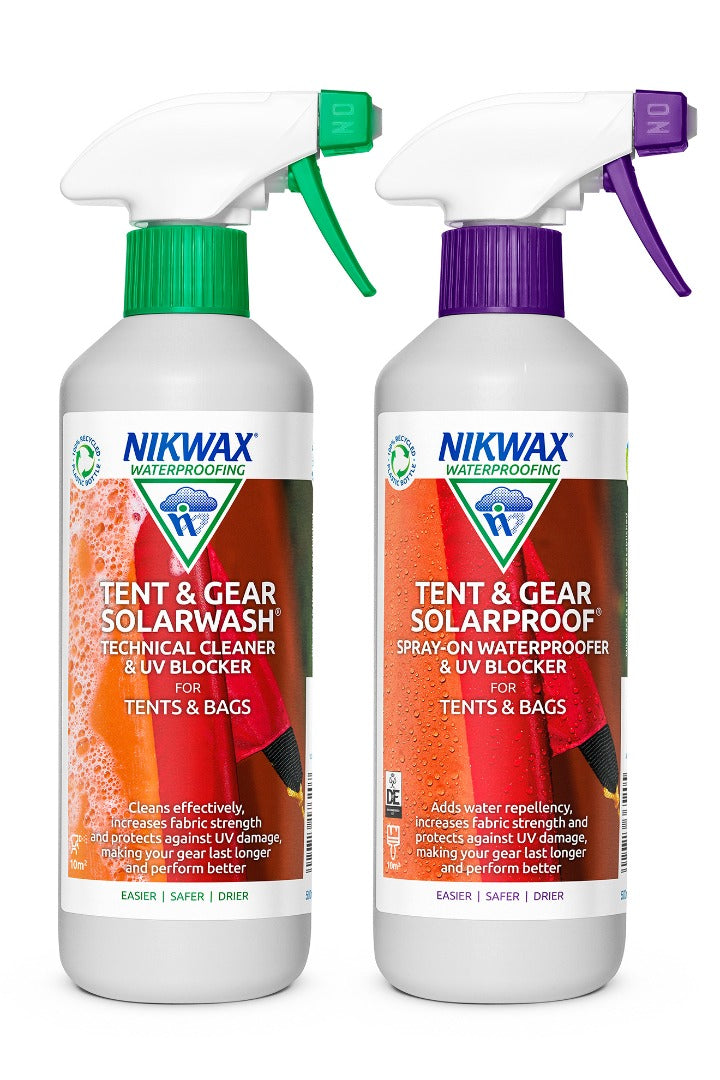 nikwax tent & gear solarproof Nikwax Tent & Gear Solar Wash & Proof 500ml SPRAY-ON – Kitwizard.com
