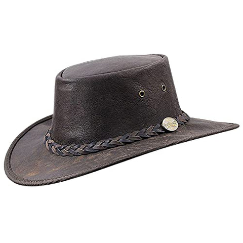 Barmah Squashy Roo Hat - Brown Crackle Australian Kangaroo Leather