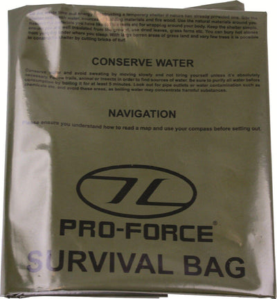 Highlander/Pro-force SURVIVAL BAG Bivi Bag Survival Emergency Bushcraft Walking,
