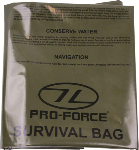 Highlander/Pro-force SURVIVAL BAG Bivi Bag Survival Emergency Bushcraft Walking,