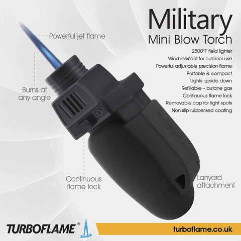 Turboflame GXR Tactical Dual-Jet Survival Blowtorch ? 1300�C Precision Flame, Rubberised Outdoor Lighter